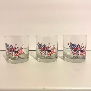 VTG Set of 3 Halston Lowball Glasses 1992 Barcelona Olympics, Team USA